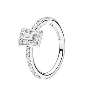 Pandora sparkling square ring 925(50)